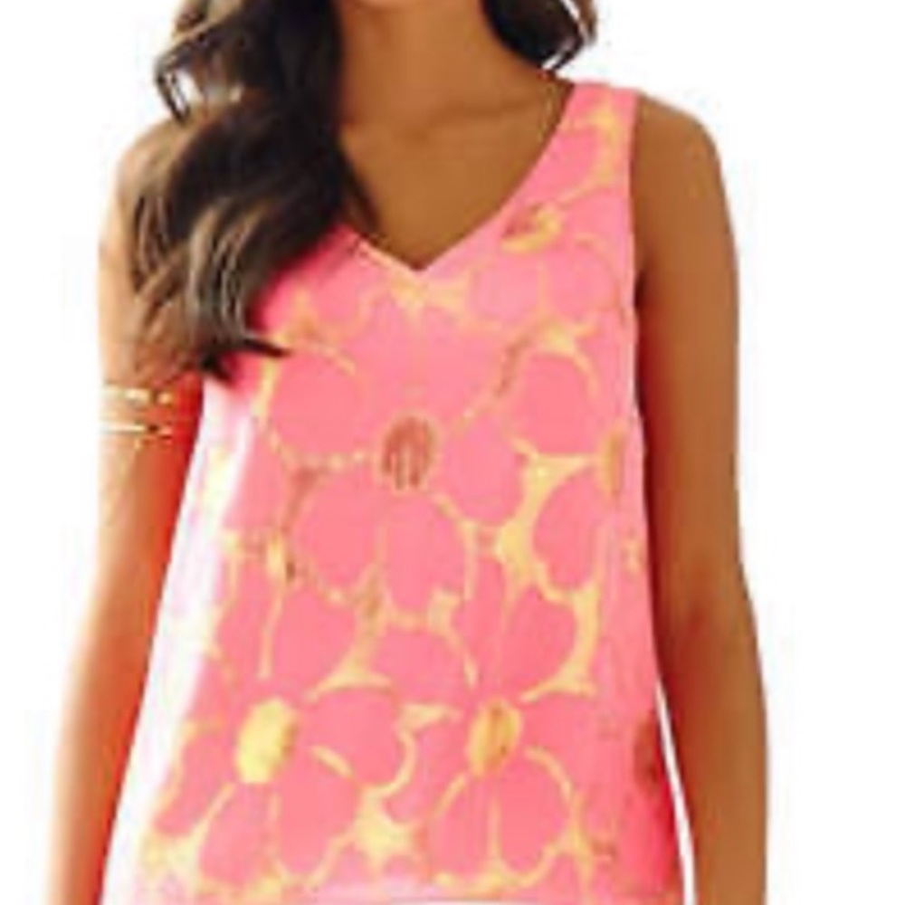 Lilly Pulitzer Cipriani Silk V Neck Top